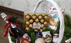 Подарочная корзина белая фото